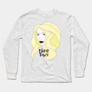 Blonde Power #woman #girl #beauty #fineart #popart #home #decor #fashion #buyart #artprint #minimal #drawing Long Sleeve T-Shirt